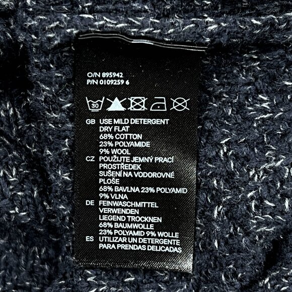 H&M Pullover Button-Down Turtleneck Chunky Sweater Dark Gray-Navy Size M - NWOT - Picture 9 of 9